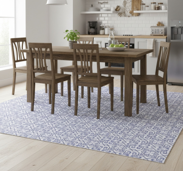 Kitchen vinyl carpet blue octagon portuguese tile - TenStickers