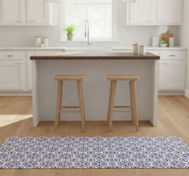 Kitchen vinyl carpet blue portuguese tile design - TenStickers