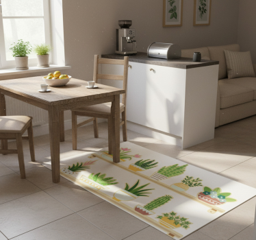 Kitchen vinyl carpet cactus plant set shelf - TenStickers