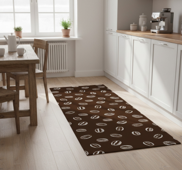 Kitchen vinyl carpet coffee beans seamless design - TenStickers