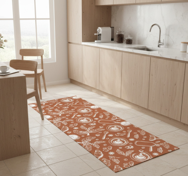 Kitchen vinyl carpet coffee seamless design - TenStickers