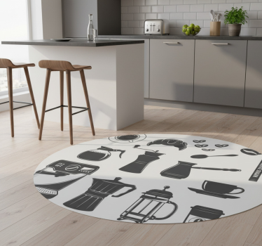 Kitchen vinyl carpet coffee set menu design - TenStickers