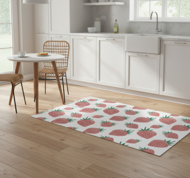 Kitchen vinyl carpet colorful handwritten strawberry pattern - TenStickers