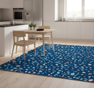 Kitchen vinyl carpet dark blue terrazzo - TenStickers