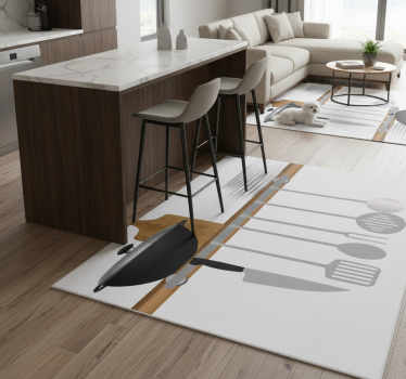 Kitchen vinyl carpet dish dryer with plates bowl - TenStickers