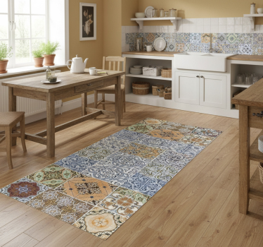 Kitchen vinyl carpet eclectic mediterranean mosaic - TenStickers