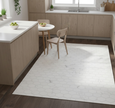 Kitchen vinyl carpet elegant grey hexagon tiles - TenStickers