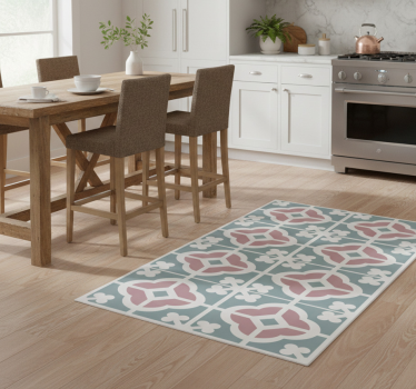Kitchen vinyl carpet floral hydraulic tile - TenStickers