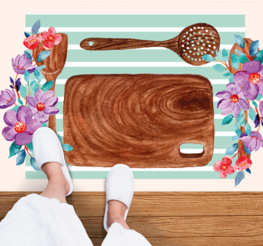 Kitchen vinyl carpet floral kitchen decor - TenStickers