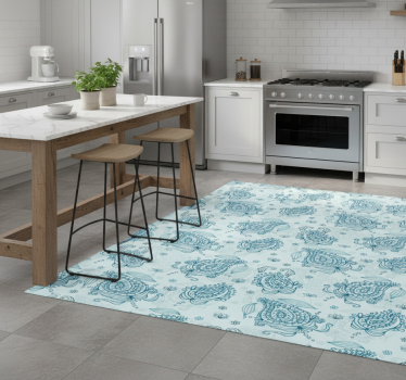 Kitchen vinyl carpet floral paisley design - TenStickers