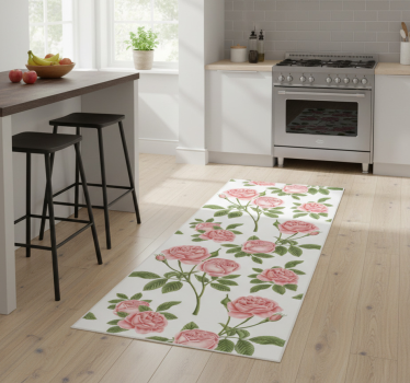 Kitchen vinyl carpet flowerprint roses - TenStickers