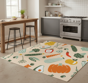 Kitchen vinyl carpet with beige food design - TenStickers
