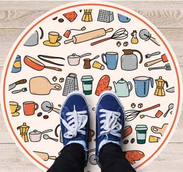 Kitchen vinyl carpet for kitchen utensil collection - TenStickers