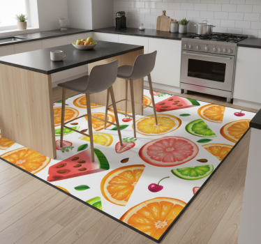 Kitchen vinyl carpet fruit border design - TenStickers