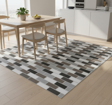 Kitchen vinyl carpet gray tile border - TenStickers