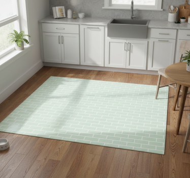 Kitchen vinyl carpet green bricks decal for kitchen - TenStickers