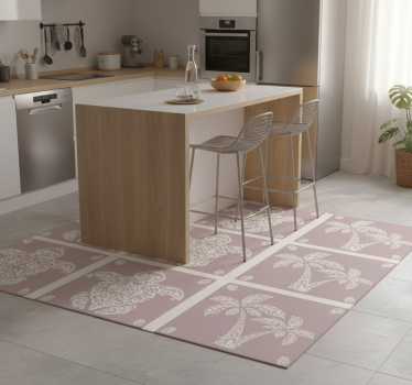 Kitchen vinyl carpet hawaiian turtle and palm design - TenStickers