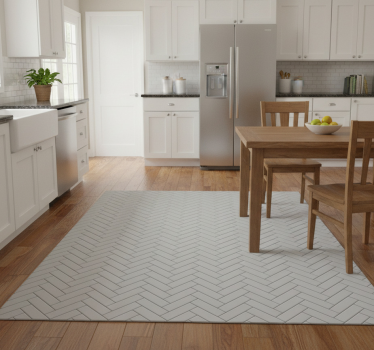 Kitchen vinyl carpet herringbone grey tiles - TenStickers