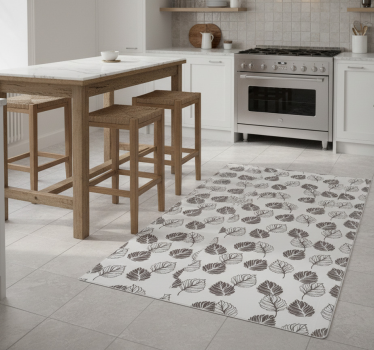 Kitchen vinyl carpet hoja grey kinfolk design - TenStickers