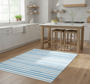 Kitchen vinyl carpet in blue textured check - TenStickers