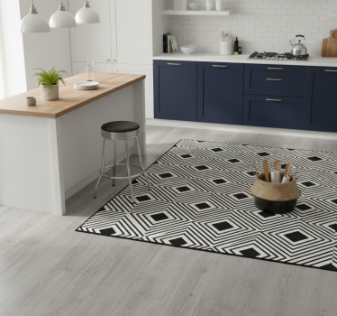 Kitchen vinyl carpet in bold diamond lattice design - TenStickers