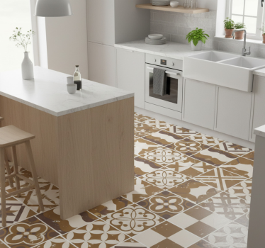 Kitchen vinyl carpet in brown cement design - TenStickers