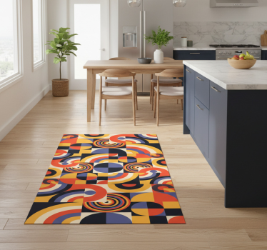 Kitchen vinyl carpet in colorful bauhaus circles - TenStickers