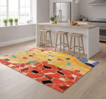 Kitchen vinyl carpet in detailed colored mosaic - TenStickers