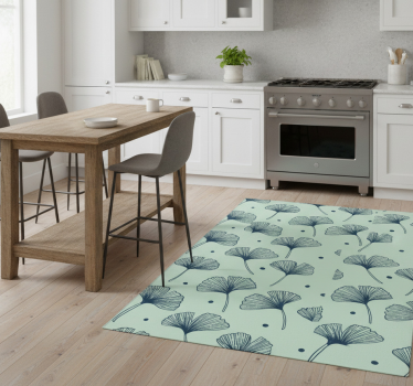 Kitchen vinyl carpet in floral blue design - TenStickers