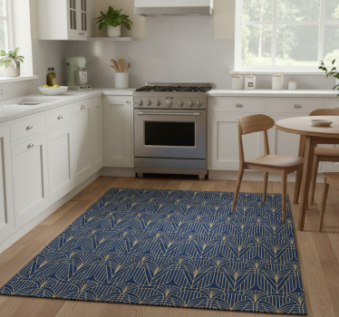Kitchen vinyl carpet in gold-accented art deco design - TenStickers