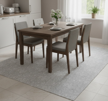 Kitchen vinyl carpet in grey floral design - TenStickers