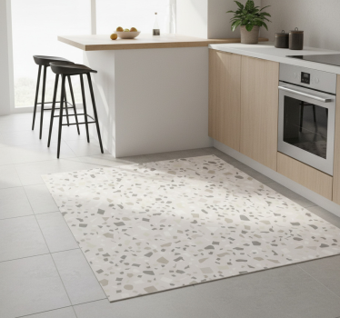 Kitchen vinyl carpet in grey terrazzo design - TenStickers