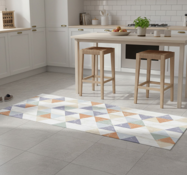 Kitchen vinyl carpet in pastel timber triangles - TenStickers