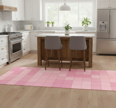 Kitchen vinyl carpet in pink square tiles - TenStickers