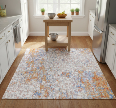 Kitchen vinyl carpet in porcelain gray mosaic texture - TenStickers