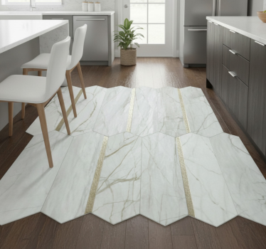 Kitchen vinyl carpet in trendy marble design - TenStickers