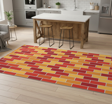 Kitchen vinyl carpet in warm toned bricks - TenStickers