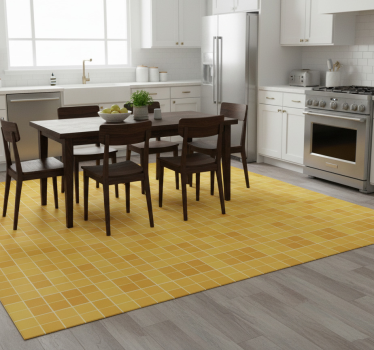 Kitchen vinyl carpet in yellow gold mosaic - TenStickers