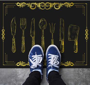 Kitchen vinyl carpet kitchen utensils design - TenStickers