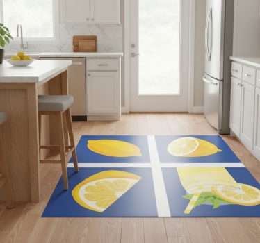 Kitchen vinyl carpet lemon juice tiles - TenStickers