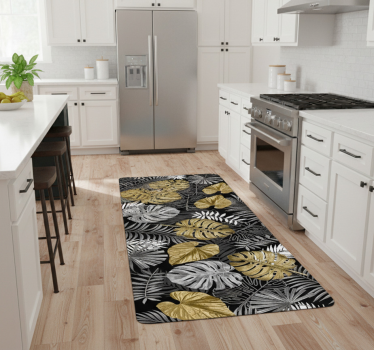Kitchen vinyl carpet luxurious gilded jungle - TenStickers