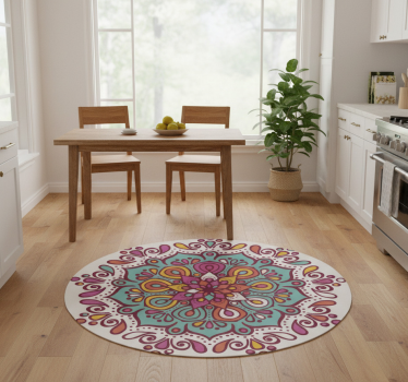 Kitchen vinyl carpet colorful tiled mandala - TenStickers