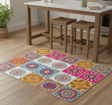 Kitchen vinyl carpet mandala tile design - TenStickers