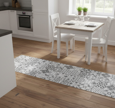 Kitchen vinyl carpet monochrome cement patchwork - TenStickers