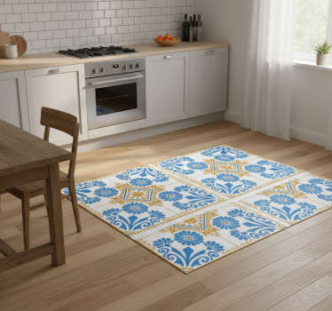 Kitchen vinyl carpet moroccan cement tile design - TenStickers