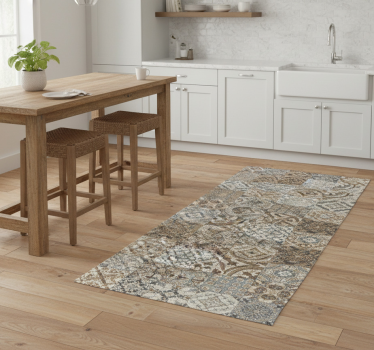 Kitchen vinyl carpet ornate patchwork design - TenStickers