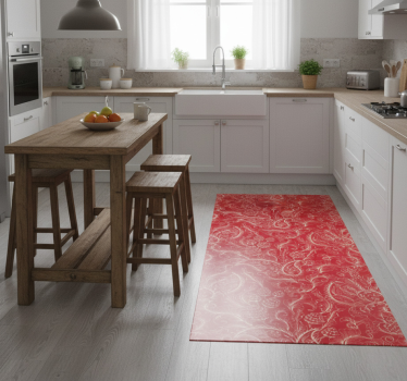 Kitchen vinyl carpet paisley illustration mat - TenStickers