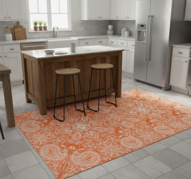 Kitchen vinyl carpet paisley tile design - TenStickers