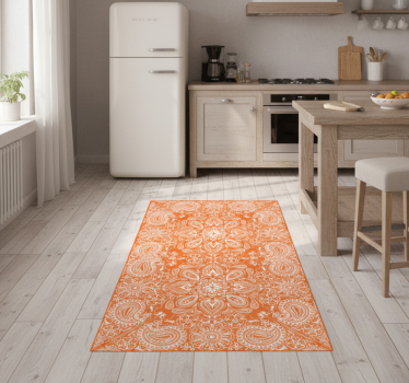 Kitchen vinyl carpet paisley tile fridge - TenStickers