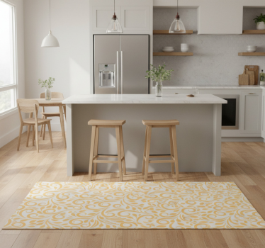 Kitchen vinyl carpet polish yellow flowers - TenStickers